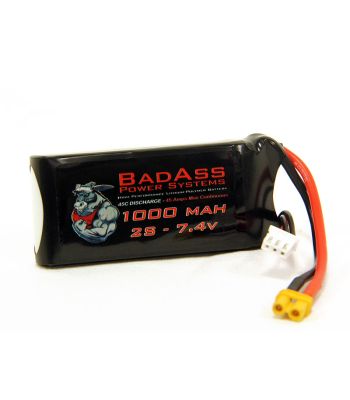 BadAss 45C 1000mah 2S LiPo Battery