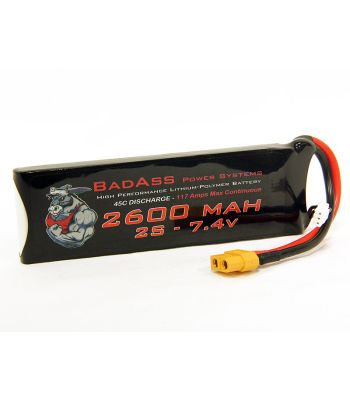 BadAss 45C 2600mah 2S LiPo Battery
