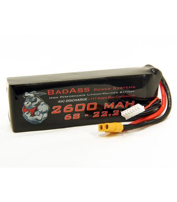 BadAss 45C 2600mah 6S LiPo Battery