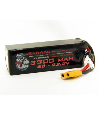 BadAss 45C 3300mah 6S LiPo Battery