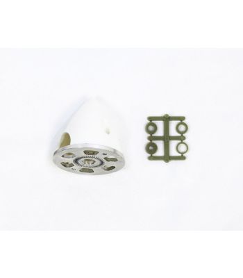 Reverse Pitch Plastic Spinner with Aluminum Backplate, 45mm (1-3/4
