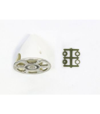 Reverse Pitch Plastic Spinner with Aluminum Backplate, 57mm (2-1/4