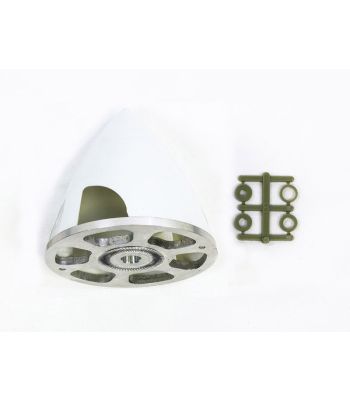 Reverse Pitch Plastic Spinner with Aluminum Backplate, 70mm (2-3/4