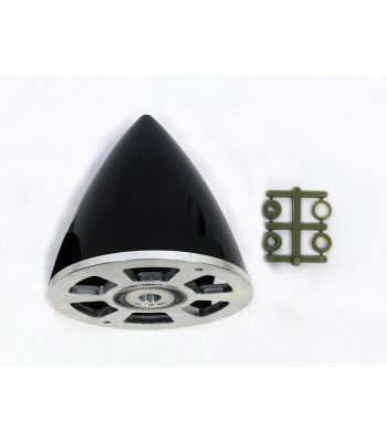Reverse Pitch Plastic Spinner with Aluminum Backplate, 75mm (3